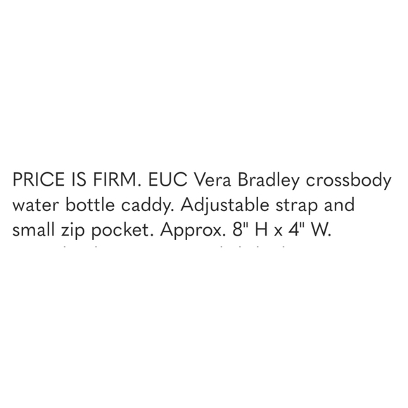 🏷 CLEARANCE! ! Vera Bradley Crossbody Water Bottle Caddy - Picture 8 of 8